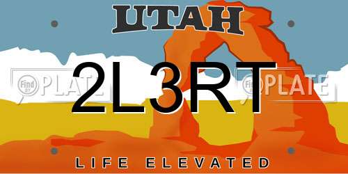2L3RT Utah License Plate