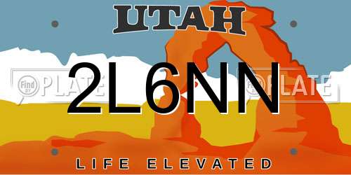 2L6NN Utah License Plate