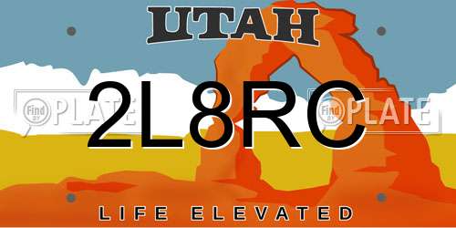 2L8RC Utah License Plate