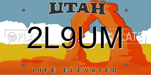 2L9UM Utah License Plate