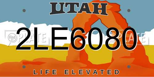 2LE6080 Utah License Plate