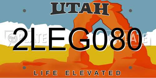 2LEG080 Utah License Plate