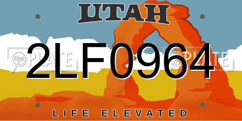 2LF0964 Utah License Plate