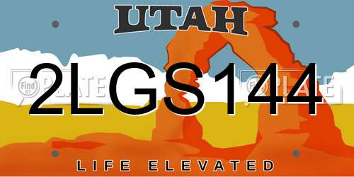 2LGS144 Utah License Plate