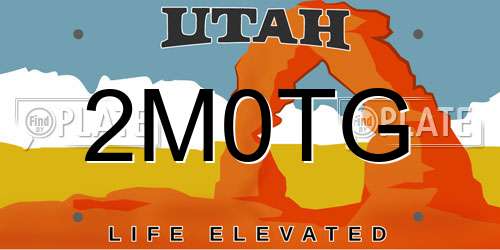 2M0TG Utah License Plate