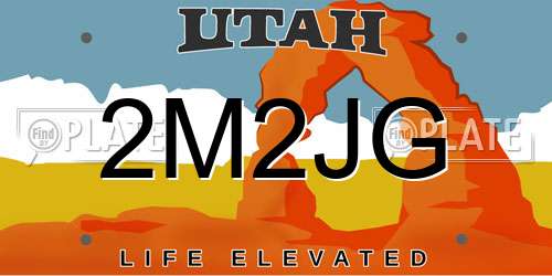 2M2JG Utah License Plate
