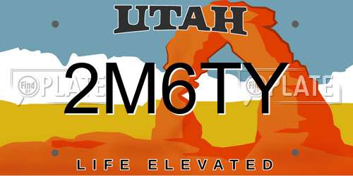 2M6TY Utah License Plate