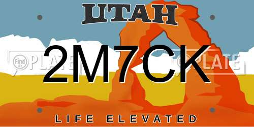 2M7CK Utah License Plate