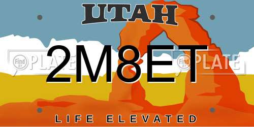 2M8ET Utah License Plate
