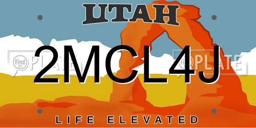 2MCL4J Utah License Plate