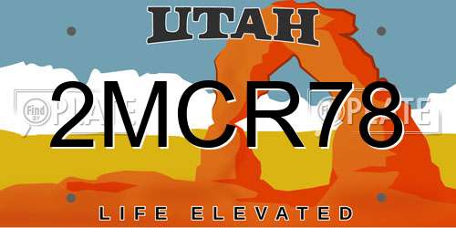 2MCR78 Utah License Plate