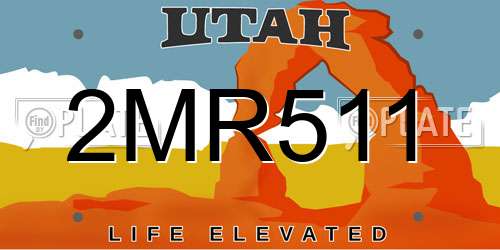 2MR511 Utah License Plate