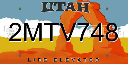 2MTV748 Utah License Plate