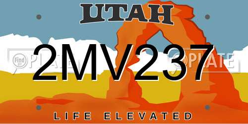 2MV237 Utah License Plate