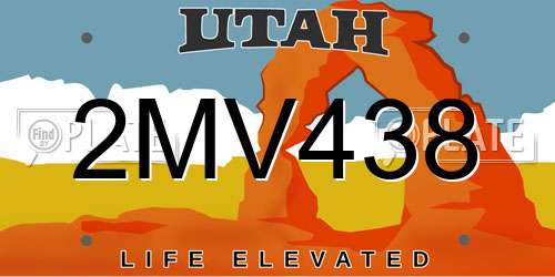 2MV438 Utah License Plate