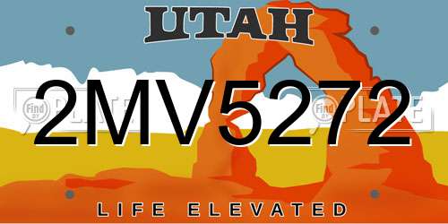 2MV5272 Utah License Plate
