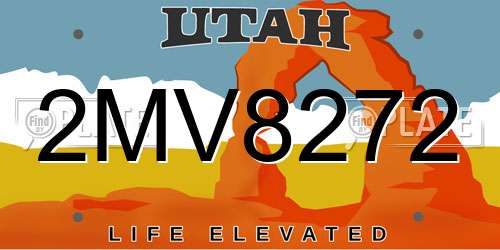 2MV8272 Utah License Plate