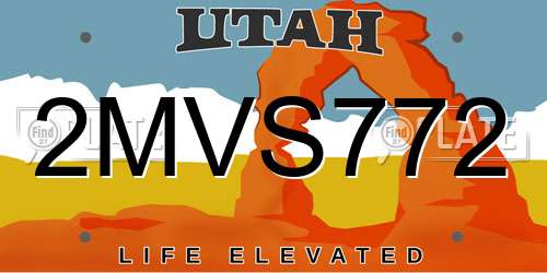 2MVS772 Utah License Plate