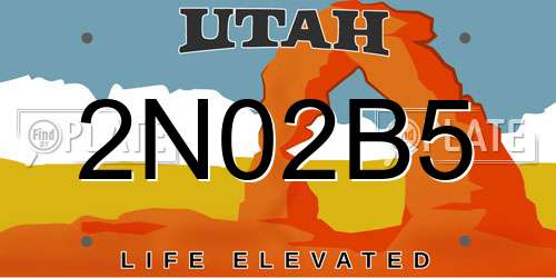 2N02B5 Utah License Plate