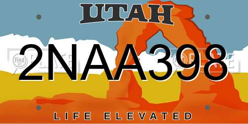 2NAA398 Utah License Plate