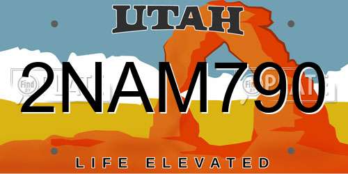 2NAM790 Utah License Plate