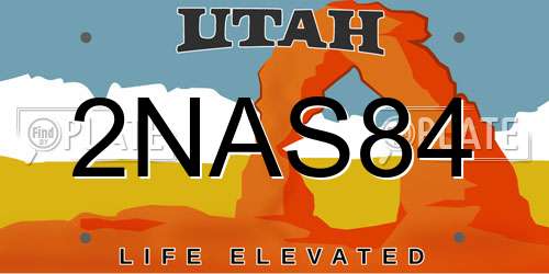 2NAS84 Utah License Plate