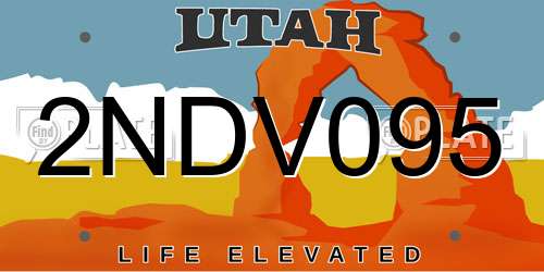 2NDV095 Utah License Plate
