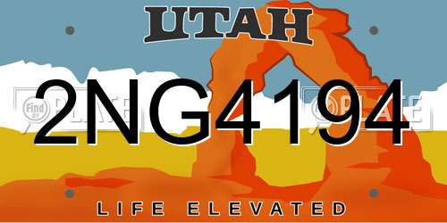 2NG4194 Utah License Plate