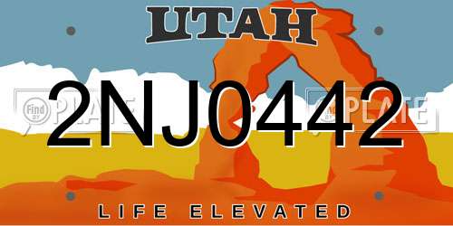 2NJ0442 Utah License Plate