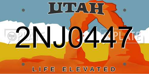 2NJ0447 Utah License Plate