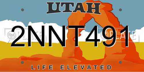 2NNT491 Utah License Plate