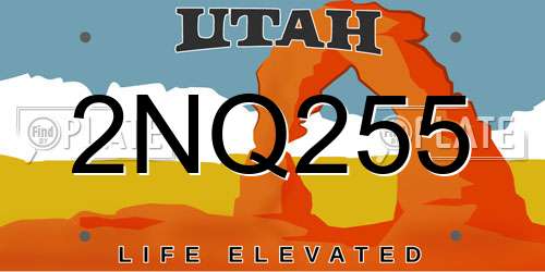 2NQ255 Utah License Plate