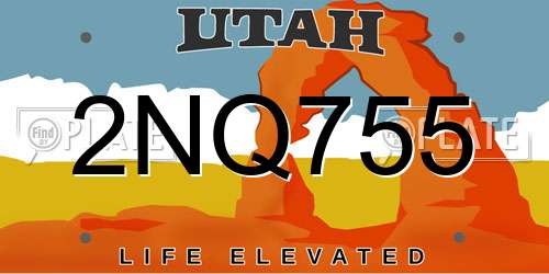 2NQ755 Utah License Plate