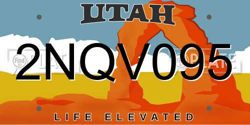 2NQV095 Utah License Plate