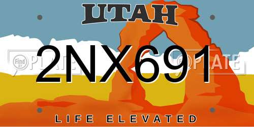 2NX691 Utah License Plate