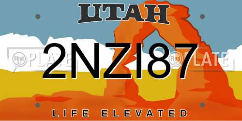 2NZI87 Utah License Plate