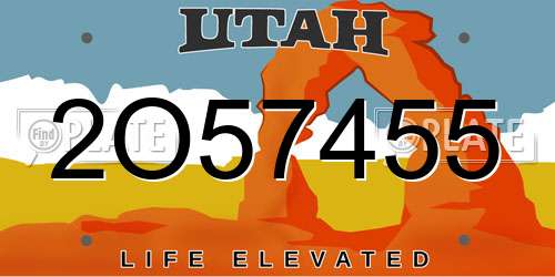 2O57455 Utah License Plate