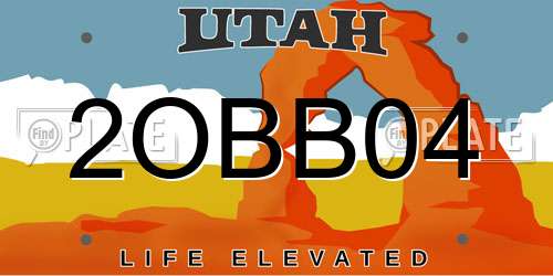 2OBB04 Utah License Plate