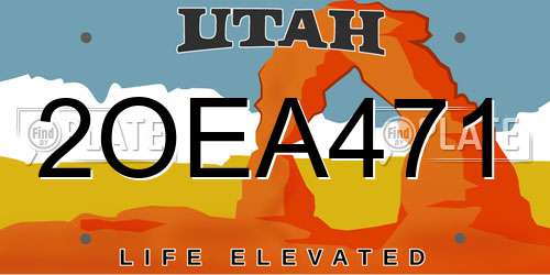 2OEA471 Utah License Plate