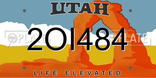 2OI484 Utah License Plate
