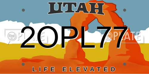 2OPL77 Utah License Plate