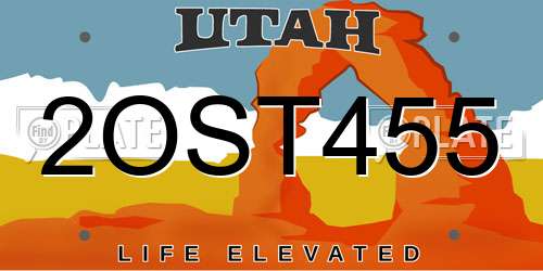 2OST455 Utah License Plate