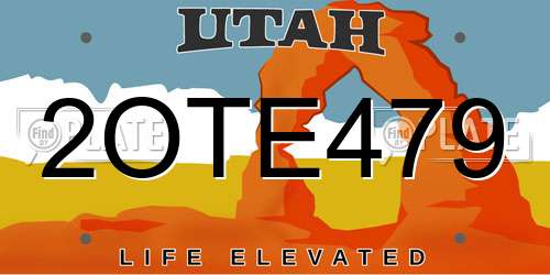 2OTE479 Utah License Plate
