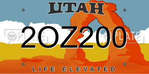 2OZ200 Utah License Plate