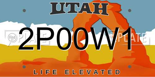 2P00W1 Utah License Plate