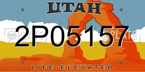 2P05157 Utah License Plate
