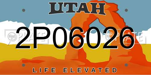 2P06026 Utah License Plate