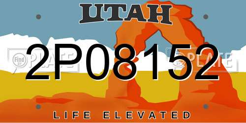 2P08152 Utah License Plate