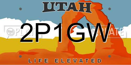 2P1GW Utah License Plate