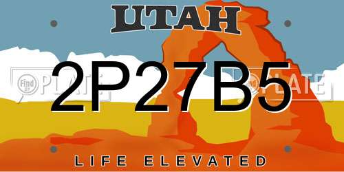 2P27B5 Utah License Plate